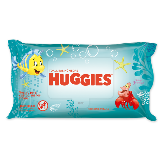 Huggies Toallitas Húmedas Edición Limitada La Sirenita 4 en 1 x 48 Unidades